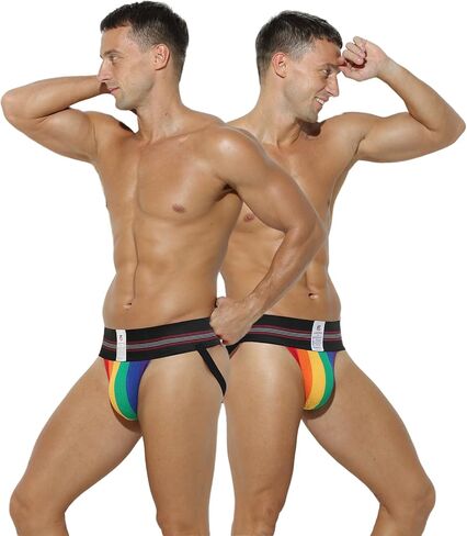 Karen Space Mens حزام jock 3 بوصات عالية مرنة على نطاق واسع الخصر التنفس القابل للتنفس ملابها الداخلي ملونة متعددة in Kuwait