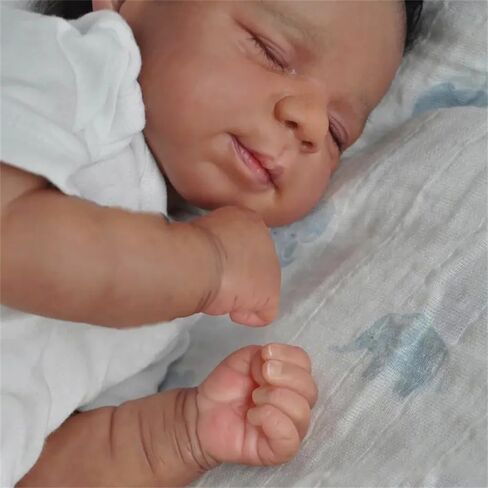 Zero Pam Black Reborn Baby Baby Dolls Silicone Full Body-18 في دمية الأطفال الواقعة ، والفتيات من أصل Black ReborN in Kuwait