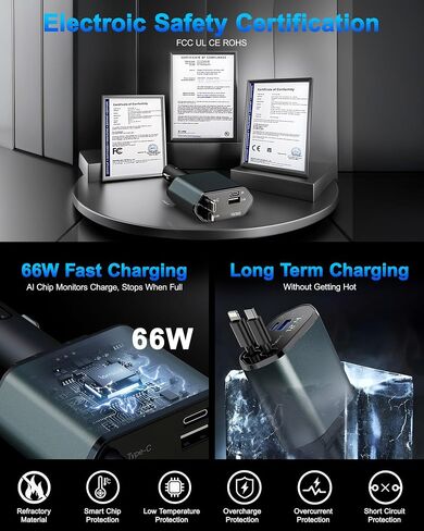 شاحن سيارة قابل للسحب مع ضوء النجوم والروائح العطرية ، 5 في 1 USB C محول شاحن السيارات الشاحن السريع شاحن سيارة شاحن للسيارة الأساسية لشاحن زيت زيت iPhone 16 15 14 13 12 11 و Android in Saudi Arabia