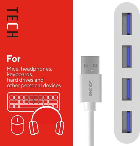 4-Port USB 2.0 Hub ، Black (ST62379) in Kuwait