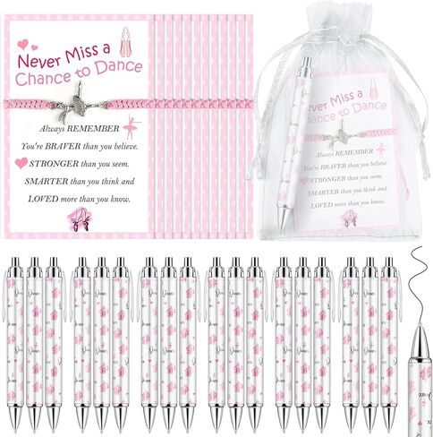 24 Sets Sunflower Gifts Bracelets Ballpoint Pens Bulk Sunflower Yellow Floral Theme Retractable Pens with Information Card Organza Bags for Women Men Office School Party Favors Supplies in Kuwait