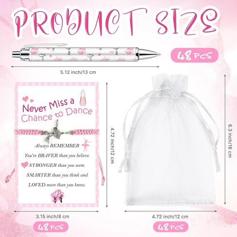 24 Sets Sunflower Gifts Bracelets Ballpoint Pens Bulk Sunflower Yellow Floral Theme Retractable Pens with Information Card Organza Bags for Women Men Office School Party Favors Supplies in Kuwait