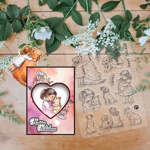 GLOBLELAND Rain Lady Clear Stamp and Cutting Dies Set for Card Making Women Umbrella Silicone Clear Stamp Metal Rain Boots Die Cuts for DIY Scrapbooking Photo Album Decorative in Saudi Arabia