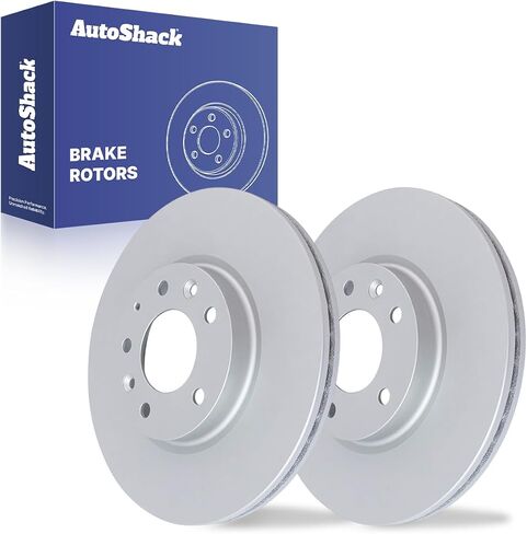 AutoShack Black Hat Drilled and Slotted Brake Rotors Front Brake Rotor Replacement Kit for 2006-2012 Ford Fusion 2006-2013 Mazda 6 2006 Lincoln Zephyr 2007-2012 MKZ 2006-2011 Mercury Milan PR64144LR in Saudi Arabia