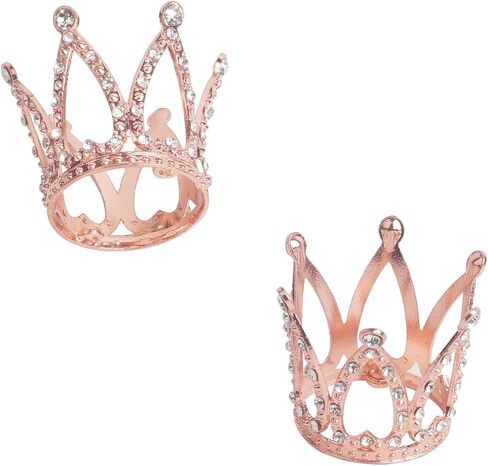 Silver Mini Crown Cake Topper - Prince & Princess Tiara Cupcake Toppers - Baby & Newborn Tiny Miniature Crowns - Little Rhinestone Silver For Crafts & Photo Prop Decorations in Saudi Arabia