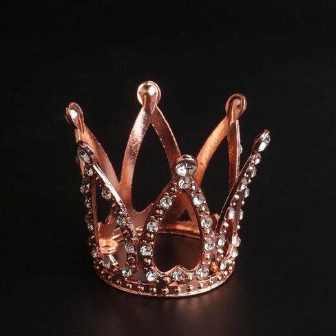 Silver Mini Crown Cake Topper - Prince & Princess Tiara Cupcake Toppers - Baby & Newborn Tiny Miniature Crowns - Little Rhinestone Silver For Crafts & Photo Prop Decorations in Saudi Arabia