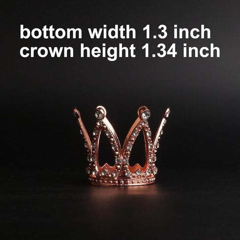Silver Mini Crown Cake Topper - Prince & Princess Tiara Cupcake Toppers - Baby & Newborn Tiny Miniature Crowns - Little Rhinestone Silver For Crafts & Photo Prop Decorations in Saudi Arabia