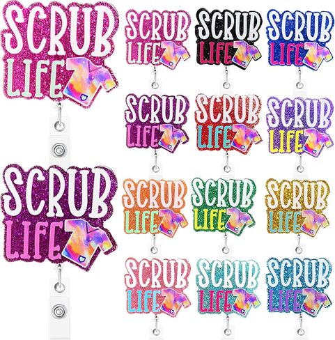 12 PCS Positive Potato Badge Reels Bulk Cute Quotes Nurse Badge Holders Retractable Id Clip Colorful Nursing Medical Asssitants RN LPN CNA Buddy Accessories for Work in Saudi Arabia