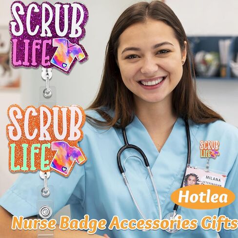 12 PCS Positive Potato Badge Reels Bulk Cute Quotes Nurse Badge Holders Retractable Id Clip Colorful Nursing Medical Asssitants RN LPN CNA Buddy Accessories for Work in Saudi Arabia