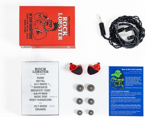 Apos Rock Lobster in Ear Monitor,10mm LCP Dynamic Driver IEM Earphone,HiFi Earphone Wired Earbuds with 0.78mm 2Pin Detachable Cable for Audiophiles, Musicians & Rock Music Enthusiasts in Saudi Arabia