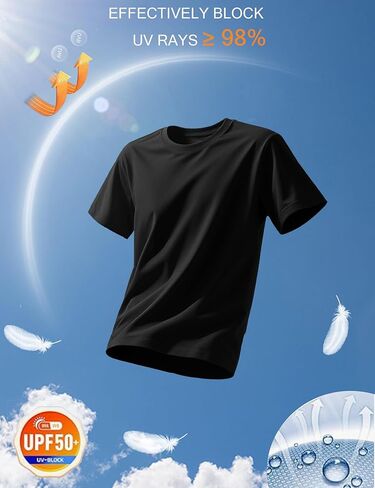 Men's Short Sleeve UPF 50+ Sun Rash Guard Swim Shirts Lightweight Moisture Wicking Athletic Summer Tops in Kuwait