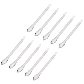uxcell Micro Scoop 140mm Stainless Steel Reagent Sampling Lab Spoon Spatulas for Laboratory 10Pcs