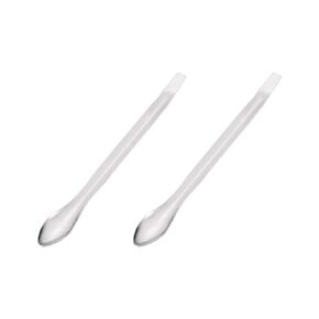 uxcell Micro Scoop 105mm Stainless Steel Reagent Sampling Lab Spoon Spatulas for Laboratory 2Pcs