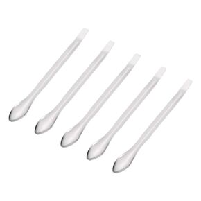 uxcell Micro Scoop 105mm Stainless Steel Reagent Sampling Lab Spoon Spatulas for Laboratory 5Pcs