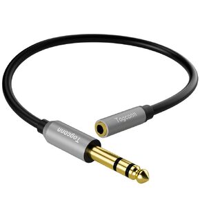 3.5mm AUX Female to 6.35mm Male Audio Adapter, TRS 1/8 inch Female to 1/4 inch Male Adapter Cable for Amplifier, Guitar, Piano, Speaker to Phone, Laptop, Headphone-11 inch