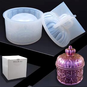 MOUGIGI Silicone Jar Molds, Box Resin Molds with Lid, Resin Mushroom Silicone Molds for Storage Bottle, Candle Holder, Candy Containers, Flower Pots, Gifts