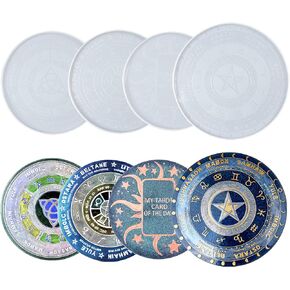 Astrology Zodiac Board Epoxy Resin Silicone Molds for Pendulum Mat, Wheel of The Year Coasters, Constellation Compass, Tarot Card Divination Tools 4-in-Set Large 8-11inch