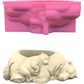 Sleeping Animal Resin Mold Silicone,Succulent Plants Planter Pot Cement Molds Plaster Concrete Mould,DIY Craft Clay Mold