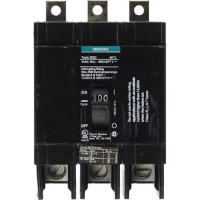 Siemens BQD3100 100-Amp Three Pole 480Y/277V AC 14KAIC Bolt in Breaker