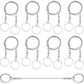 NOVWANG 9 Pcs Wire Saw Survival, Stainless Steel Cable Saw Hand Pocket String Rope Saw Emergency Survival Saw PVC Pipe Emergency Camping Chainsaw Rope Kit for Cutting Trees & Wood, 28.7 Inch