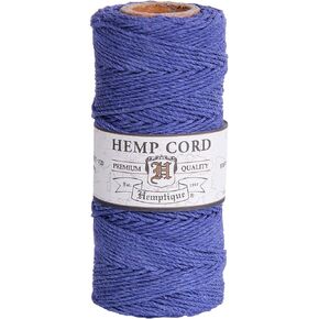 Hemptique 100% Hemp Cord Spool - 62.5 Meter Hemp String - Made with Love - No. 20 ~ 1mm Cord Thread for Jewelry Making, Macrame, Scrapbooking, DIY, & More - Dusty Blue