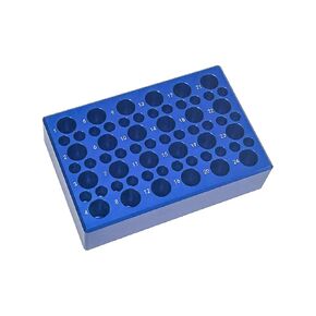 MUHWA 4 Well Aluminum Cooling Block Tube Rack for 50ml Centrifuge Tubes, Pack of One