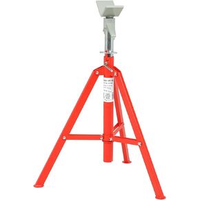RIDGID 22168 Model VF-99 V Head High Folding Pipe Stand, 12-inch Pipe Stand, Red