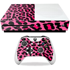 MightySkins Skin Compatible with Microsoft Xbox One S - Pink Leopard | Protective, Durable, and Unique Vinyl Decal wrap Cover | Easy to Apply, Remove, and Change Styles | Made in The USA