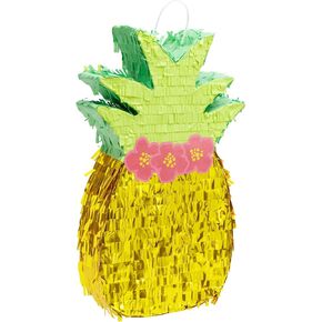 BLUE PANDA Pineapple Pinata for Hawaiian Luau Party Decorations, Kids Birthday (16.5 x 10 x 3 In)