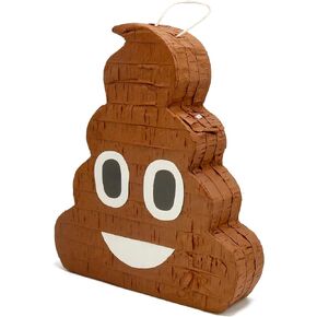 Poop Emoji Emoticon Pinata for Birthday Party and Event Use, Fillable with Candy or Small Toys, Colorful Novelty Fun for Kids and Adults, Quinceanera and Event Supplies