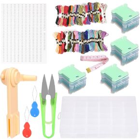 Mardatt 157Pcs Floss Bobbins Kit Including Floss Bobbins, Embroidery Floss, Floss Winder Floss Number Stickers and Cross Stitch Tools Embroidery Floss Set for Craft DIY Embroidery Sewing Storage