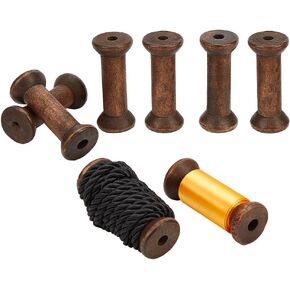 PH PandaHall 8pcs Wooden Spools 3.1 inch Sewing Bobbins Empty Embroidery Thread Spool Wire Weaving Bobbins for Embroidery Sewing Machines Wire Thread Cord Jewelry Chain Wrapping