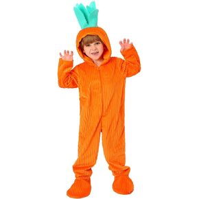 shyhand Easter Bunny Carrot Hooded Onesie Pajamas Unisex Animal Costume One Piece Jumpsuit for Kids Boys Girls 4-10 Years