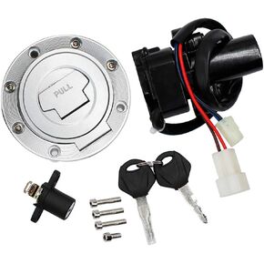 Road Passion Motorcycle Ignition Switch Key Gas Fuel Tank Cap Lock Key Set Replacement for Yamaha XJ6 2009-2015/ FZ6R 2009-2014/ YZF-R6 2003-2005/ YZF-R1 2002-2003/ FJR1300 2004-2010