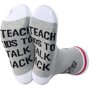 PWHAOO 1 Pair Speech Language Pathologist Socks I Teach Kids To Talk Back Socks SLP Appreciation Gift