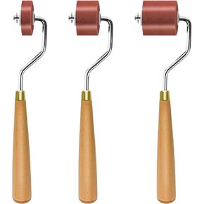 3pcs Rubber Rollers Brayer - Brayer Rollers for Crafting, Ink Roller Set with Comfort Grip for Printmaking, Crafts, and Stamping