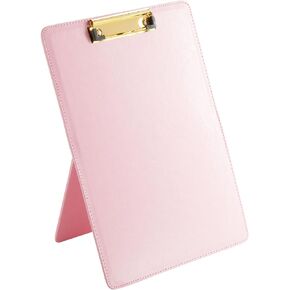 Paper Junkie Pink Standing Clipboard, PU Leather Foldable Stand and Document Holder for Office, Letters, Legal Documents (9 x 13 in)
