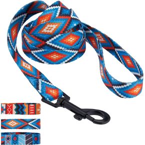 CollarDirect Nylon Dog Leash 5ft Tribal Pattern Durable Walking Pet Leashes for Dogs Small Medium Large Puppy (Pattern 1, S)