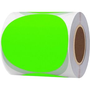Hybsk Round Color Coding Circle Dots Labels Warehouse Inventory Organizer Stickers (3 inch, Fluorescent Green)