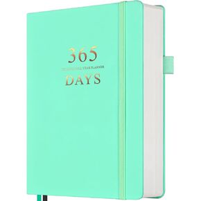 Daily Planner Undated, Planner 2024-2025, 365 Day Planne, Work Planner for Men, Hourly Planner Notebook for Goal Setting, Appointment Planner, Hardcover, Start Anytime, A5, Black