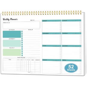 Weekly To Do List Notepad, Weekly Planner Undated, Habit Tracker Journal, Desk Calendars, Goals Organizers, for Men and Women,52 Weeks,(8.5x11")
