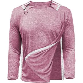 Unisex Post Shoulder Surgery Shirts for Men Tearaway Recovery Long Sleeve Shirt Women Full Open Side Snap Adaptive Clothing