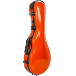 Crossrock Fiberglass F-Style Mandolin Case, with Accessory Compartment, Backpack Straps, TSA Lock-Orange (CRF2020MFOR)