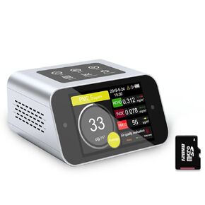 BRWISSEN A17 Air Quality Monitor Indoor CO2 Dust Meter 6 Channels Laser Particle Counter 0.3µm 0.5µm 1.0µm 2.5µm 5µm 10µm NDIR Carbon Dioxide Sensor AQI with Data Record