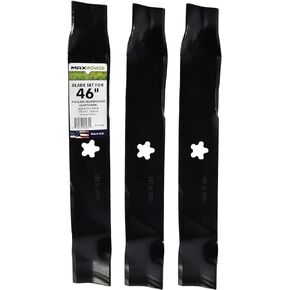 Maxpower 561732B 3-Blade Set 46" Cut Craftsman/Husqvarna/Poulan Replaces, Oem No. 152443, 163819, 532145708, 532152443, black
