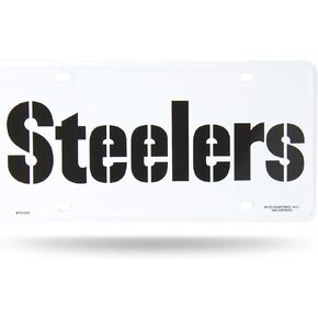 Rico Industries NFL Football Pittsburgh Steelers Metal White Metal Tag