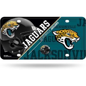 RICO INDUSTRIES NFL Jacksonville Jaguars Unisex Jacksonville Jaguars License Plate Metaljacksonville Jaguars License Plate Metal, Team Color, One Size