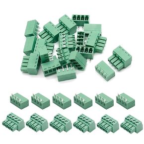 Bonsicoky 10Set 3.81mm Pitch Male Female 2-Pin PCB Screw Terminal Block Connector Plug KF2EDGK - Green, 300V 8A