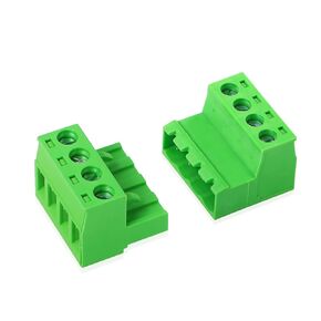 GINTOOYUN 5 Sets Phoenix Connector 4 Pin, 2EDGRK 4-Pole 5.08 mm Terminal PCB Pluggable Screw Terminal Block Connectors, Solderless 5.08mm Pitch Male Female Plug (Green-4P)