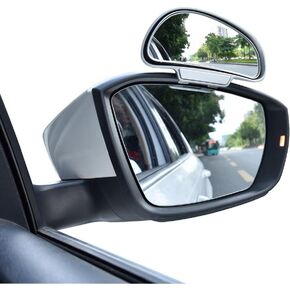 YASOKO 360 degree adjustable Wide Angle Side Rear Mirrors blind spot Snap way rear view mirror universal (Left, Silver)